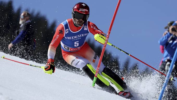 Kein Schweizer auf dem Podest: Loic Meillard fährt beim Slalom auf Rang 4