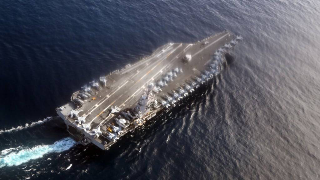 ARCHIV - Der Flugzeugträger USS Gerald R. Ford fährt durch die Nordsee. Foto: Federico Gambarini/dpa