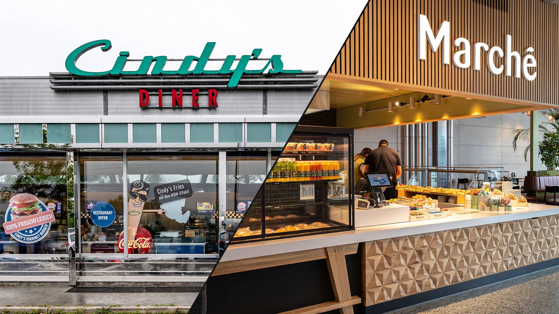 Wo bis vor einem Jahr noch das Cindy's Diner war, steht heute ein Marché und Burger King.