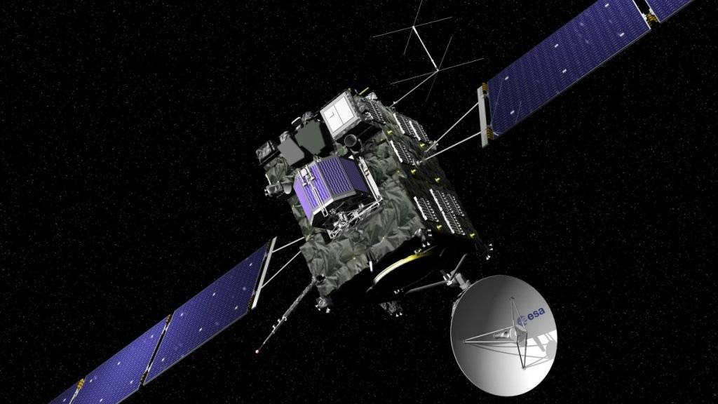 Ein Bild auf der Internetseite der Europäischen Weltraumagentur ESA stellt die Raumsonde «Rosetta» auf ihrer letzten Mission dar. Die Sonde soll nach ihrer gut zwölfjährigen Reise auf dem Kometen «Tschuri» aufprallen.