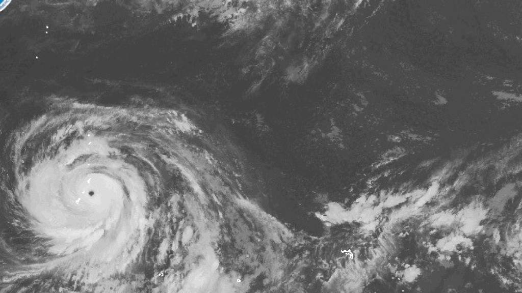 HANDOUT - Dieses von der NOAA veröffentlichte via AP zur Verfügung gestellte Satellitenbild zeigt den Taifun «Bavi». Foto: Uncredited/NOAA/AP/dpa - ACHTUNG: Nur zur redaktionellen Verwendung im Zusammenhang mit der aktuellen Berichterstattung und nur mit vollständiger Nennung des vorstehenden Credits