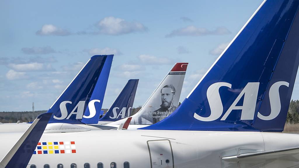 Flugzeuge der Scandinavian Airlines System (SAS) Gruppe in Stockholm (Archivbild).