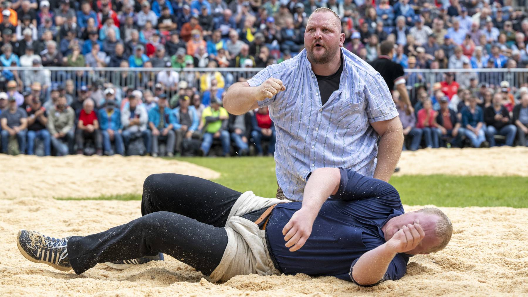 Sven Schurtenberger ist einer von zwei ISV-Schwingern, die in Meilen um den Festsieg kämpfen. (Archivbild)