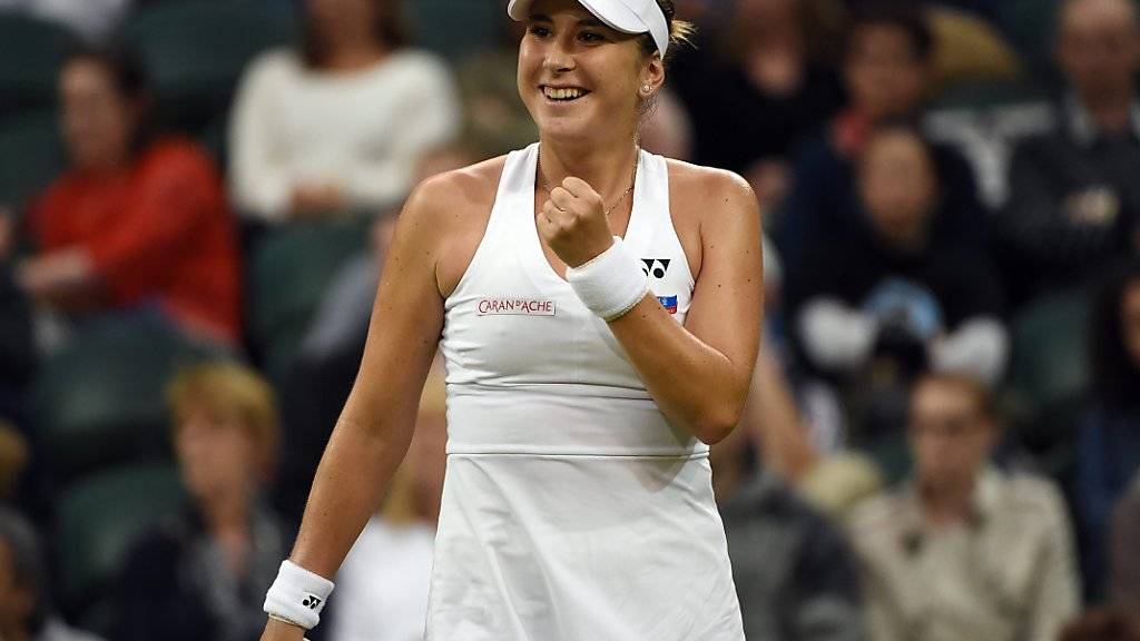 Viel Grund zum Lachen: Belinda Bencic zeigte zum Auftakt in Wimbledon eine starke Leistung