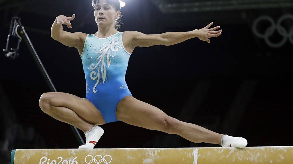 Oxana Tschussowitina gewann 1992 mit dem Team der GUS die Goldmedaille und nimmt in Rio an ihren 7. Olympischen Spielen teil