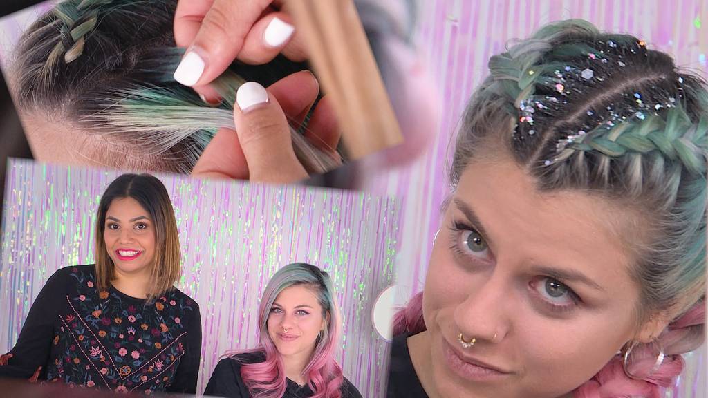 Glitter-Braids mit Nives Arrigoni: So gelingt die hippe Festival-Frisur!