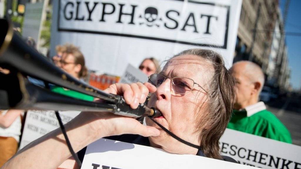 Kundgebung am Montag in Berlin gegen den Einsatz des Pestizids Glyphosat.