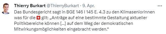 Tweet Burkart Klimaseniorinnen