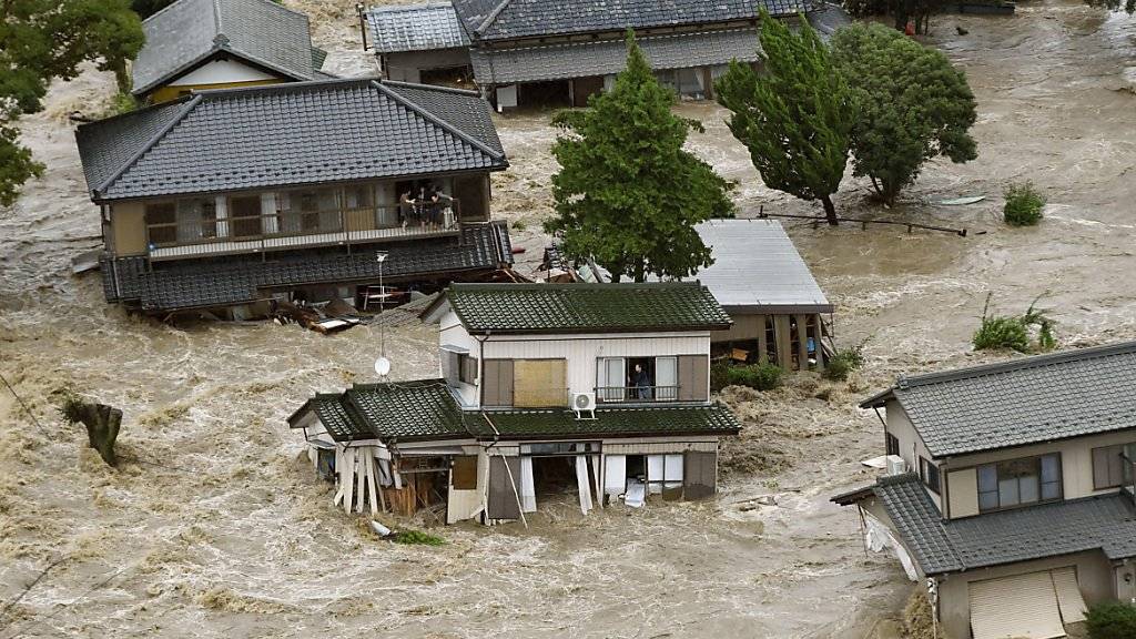 Überschwemmungen des Flusses Joso im vergangenen September nordöstlich von Tokio (Archiv)
