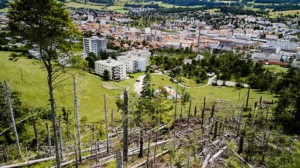 Zum ersten Jahrestag des Sturms, der am 24. Juli 2023 La Chaux-de-fonds heimgesucht hatte, läuteten die Glocken 6 Minuten und 30 Sekunden lang, was der Dauer des verheerenden Ereignisses entspricht.