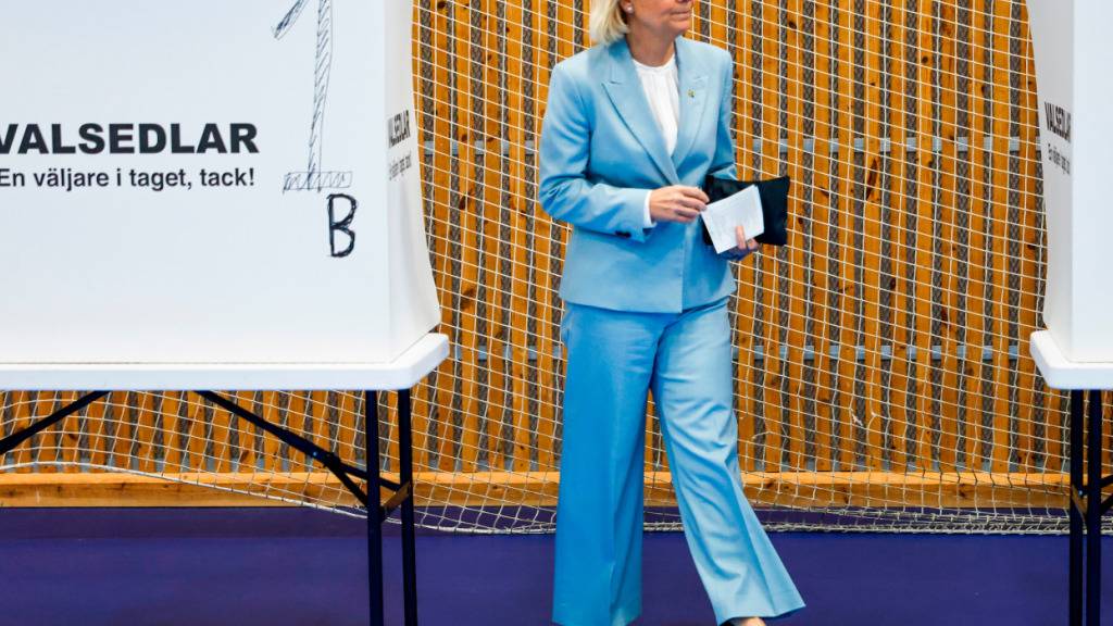 Die Vorsitzende der schwedischen Sozialdemokraten, Magdalena Andersson. Foto: Stefan JerrevÂng/TT News Agency via AP/dpa/Archivbild