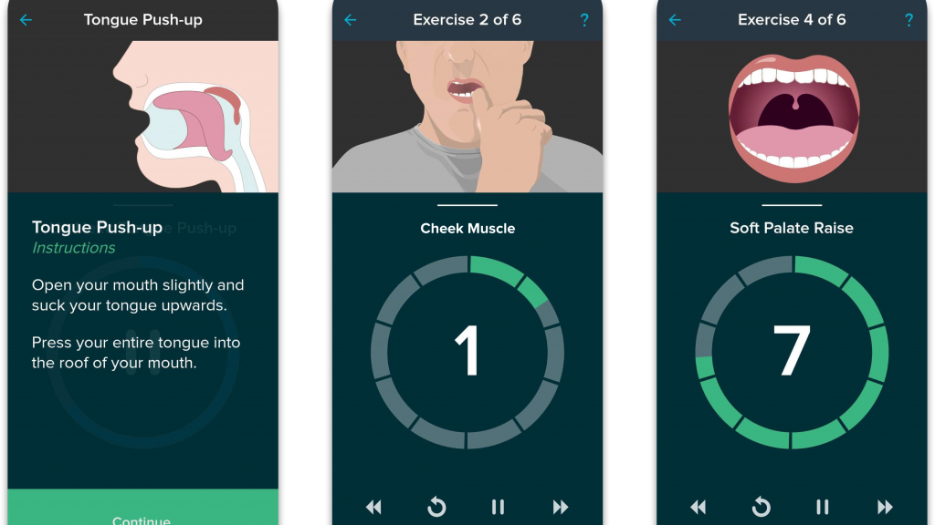 Snore-Gym App Printscreens