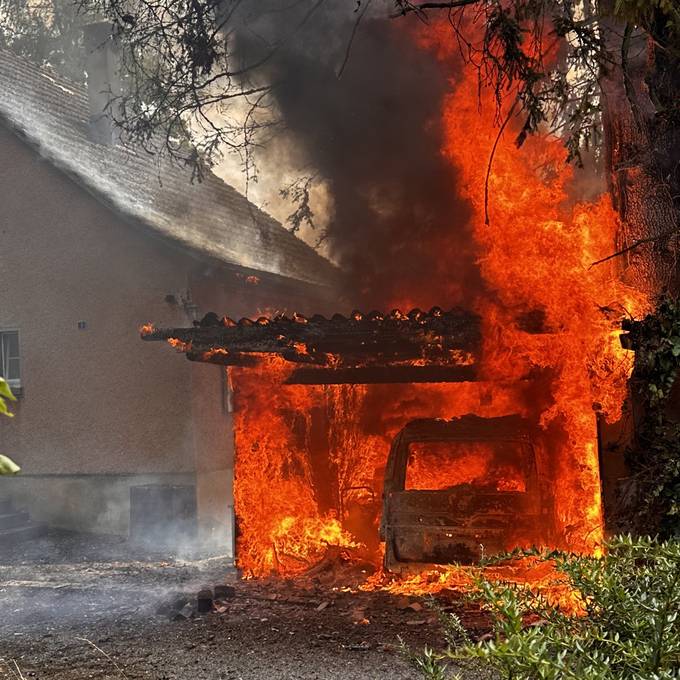 «Wir mussten fünf Katzen retten» – in Bassersdorf brennen Auto und Baum