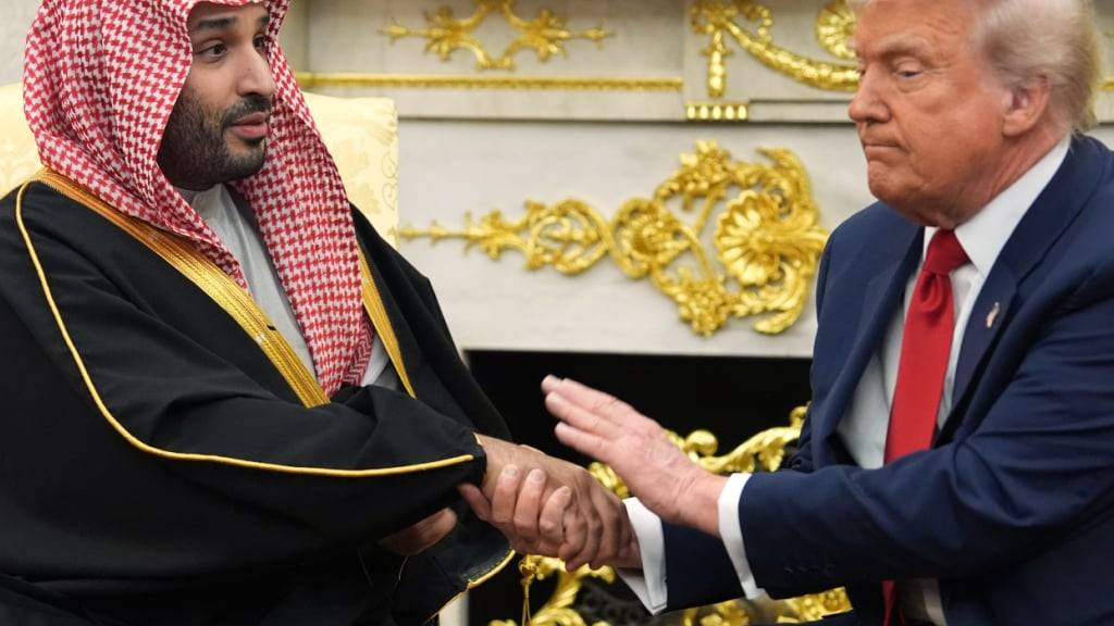 dpatopbilder - US-Präsident Donald Trump trifft den saudi-arabischen Kronprinzen Mohammed bin Salman im Oval Office des Weißen Hauses. Foto: Evan Vucci/AP/dpa