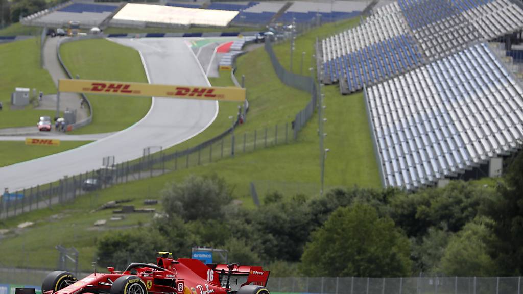 Leere Tribünen in Spielberg: Ferrari-Fahrer Charles Leclerc auf der Strecke