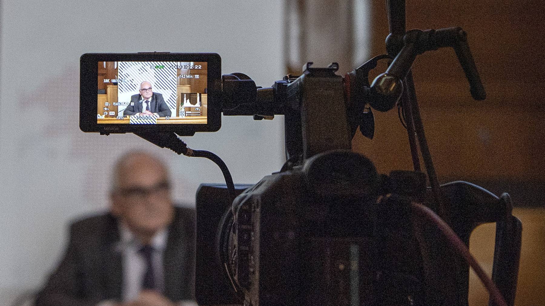 Der Berner Regierungspräsident Pierre Alain Schnegg bei der Präsentation der verschärften Coronamassnahmen am 23. Oktober.