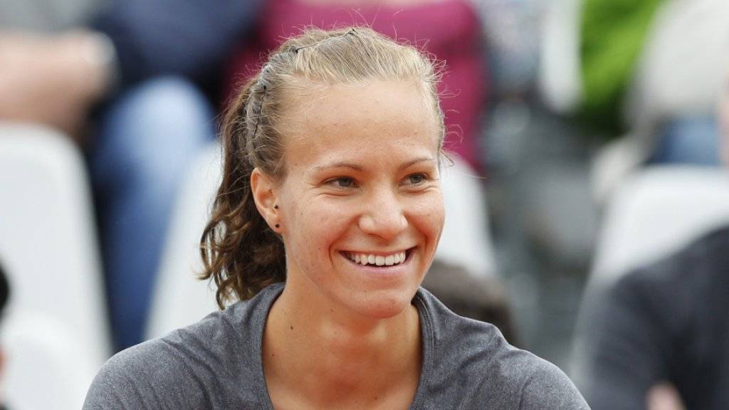 Viktorija Golubic freut sich über den ersten Sieg bei einem Grand-Slam-Turnier
