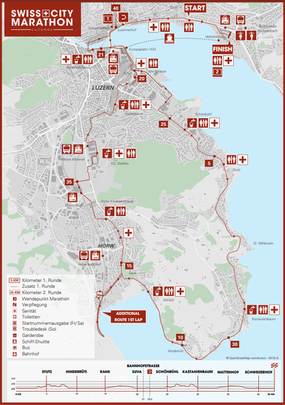 Streckenplan Swiss City Marathon 2023