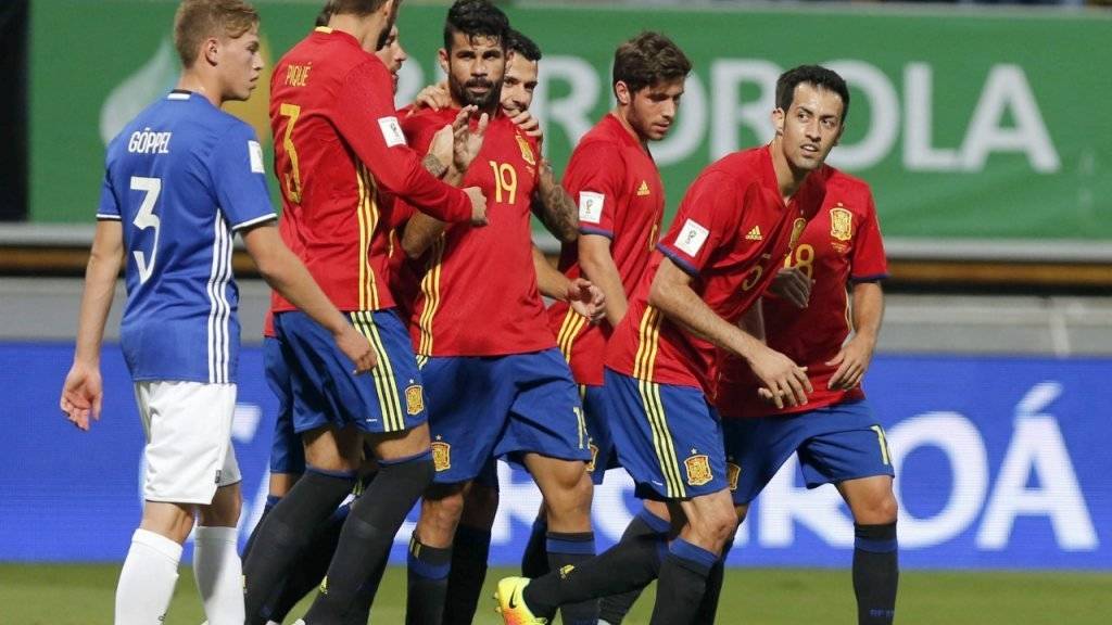Spanien deklassiert Liechtenstein dank sieben Toren nach dem Seitenwechsel gleich mit 8:0