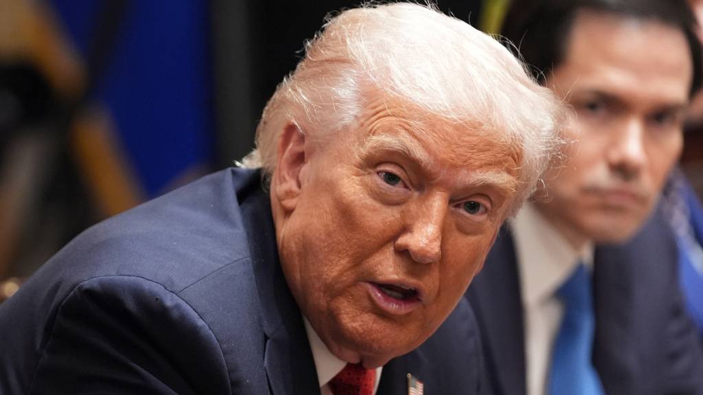 US-Präsident Donald Trump spricht während eines Treffens mit dem australischen Premierminister Albanese (nicht im Bild) im Weißen Haus. Foto: Evan Vucci/AP/dpa
