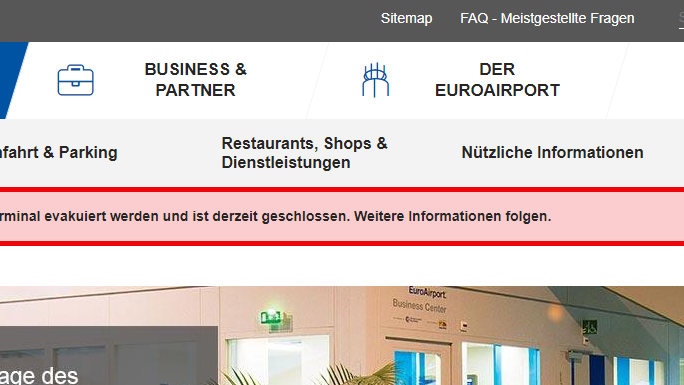 Webseite Euroairport gesperrt