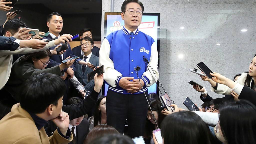 Erfolg bei der Parlamentswahl in Südkorea: Lee Jae Myung, Oppositionsführer der Demokratischen Partei. Foto: Chung Sung-Jun/Pool Getty Images AsiaPac/AP/dpa