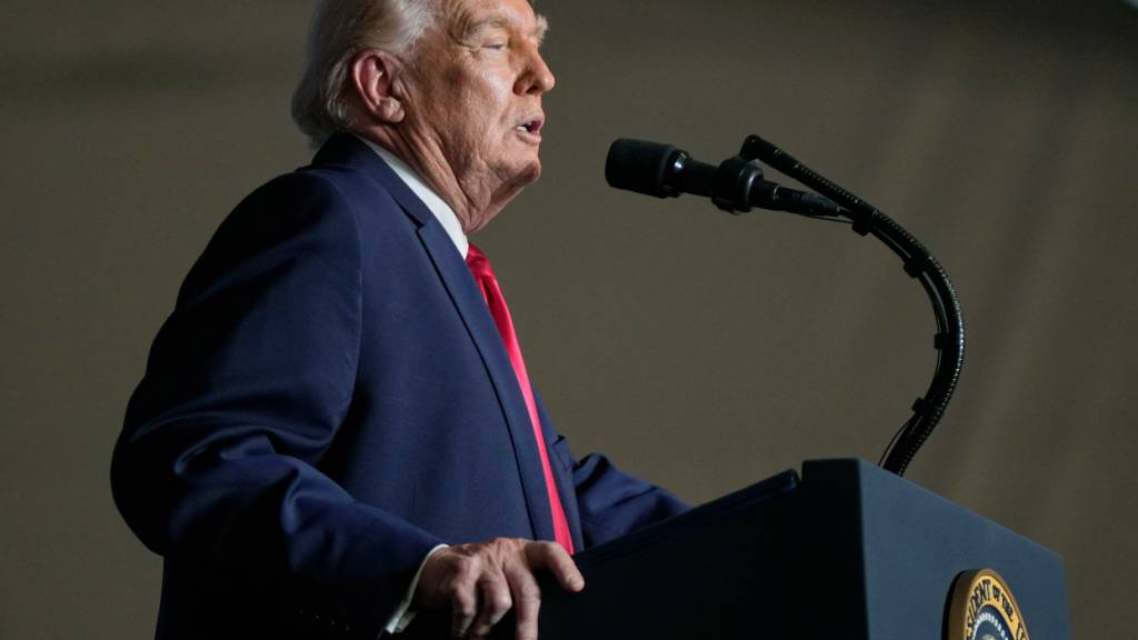 US-Präsident Donald Trump spricht während einer Veranstaltung im Horizon Events Center. Foto: Mark Schiefelbein/AP/dpa