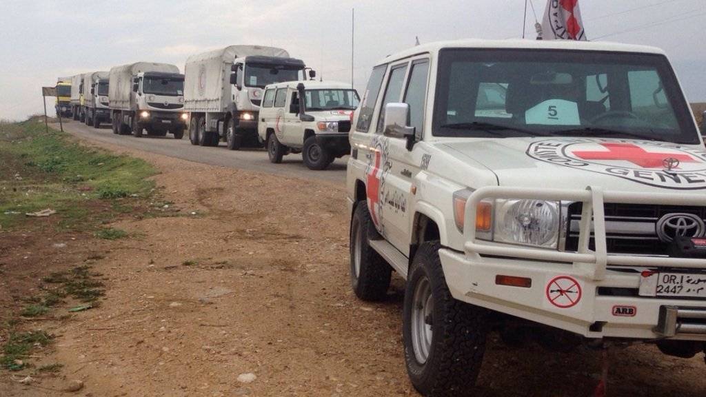 Der Hilfskonvoi auf dem Weg nach Madaya.