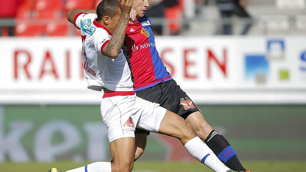 Erzielte im Duell gegen Léo Lacroix das erste von zwei Toren: FCB-Stürmer Marc Janko