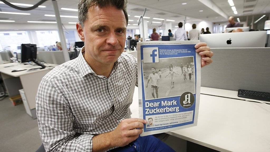 «Aftenposten»-Chefredaktor Espen Egil Hansen warf Facebook-Chef Zuckerberg Zensur vor. «Ich finde, dass Sie Ihre Macht missbrauchen», schrieb er in einem offenen Brief.