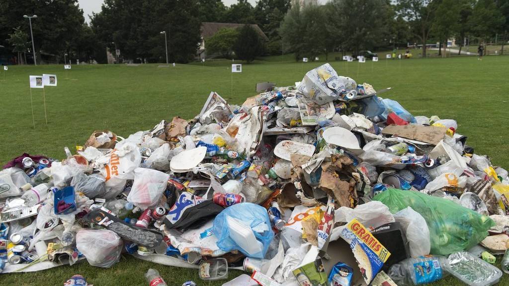 Littering im St. Johanns-Park in Basel