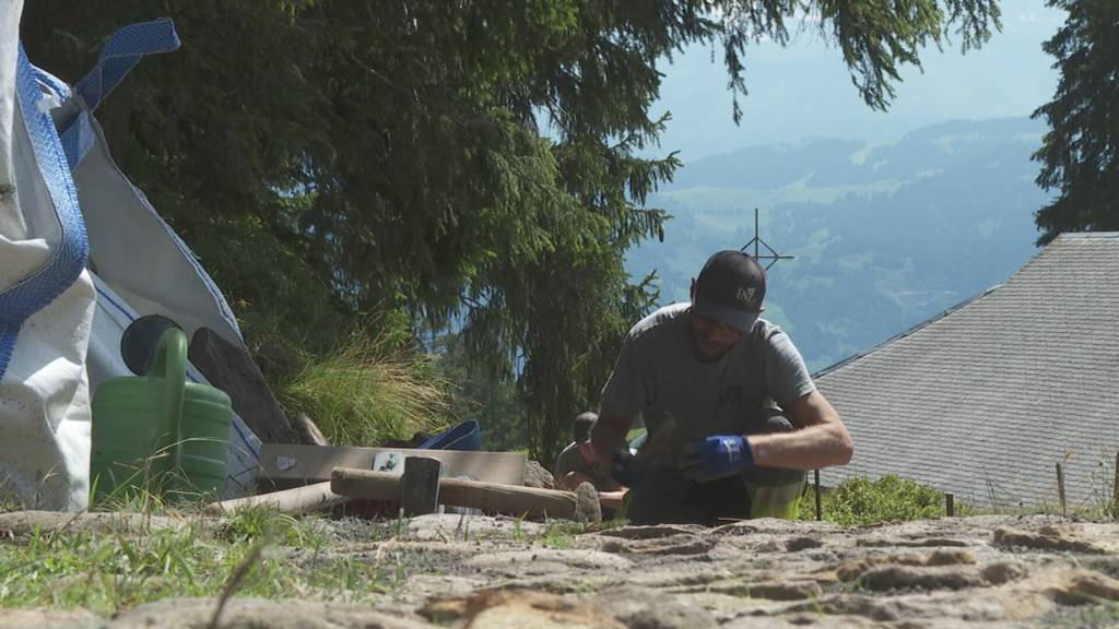 Aufwendige Sanierung eines Wanderwegs in Alpnach