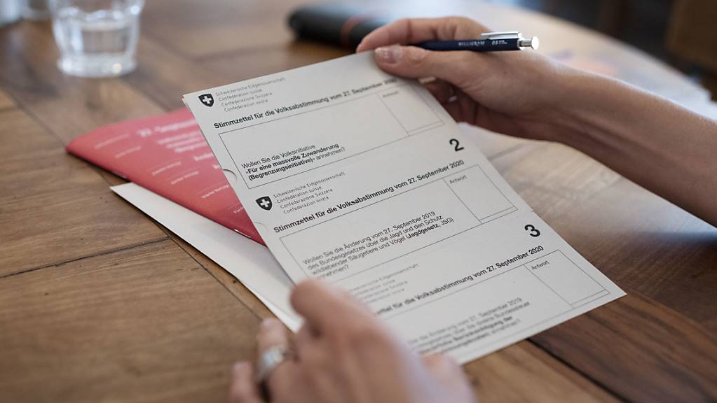 Eine Person studiert die Unterlagen der eidgenössischen Volksabstimmungen vom kommenden Sonntag. (Symbolbild)