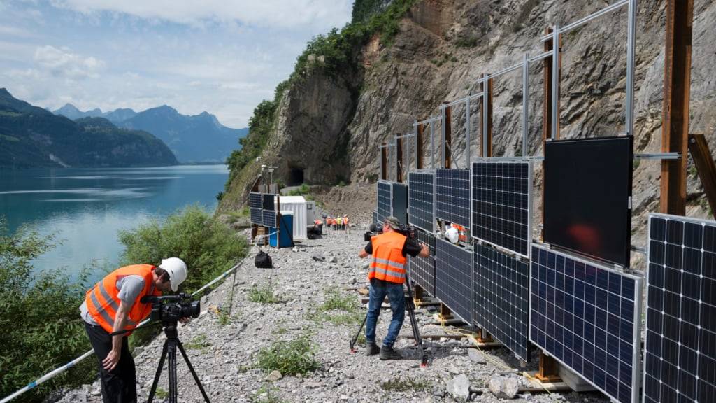 Testanlage für das Grossprojekt im ehemaligen Steinbruch über dem Walensee. (Archivbild)