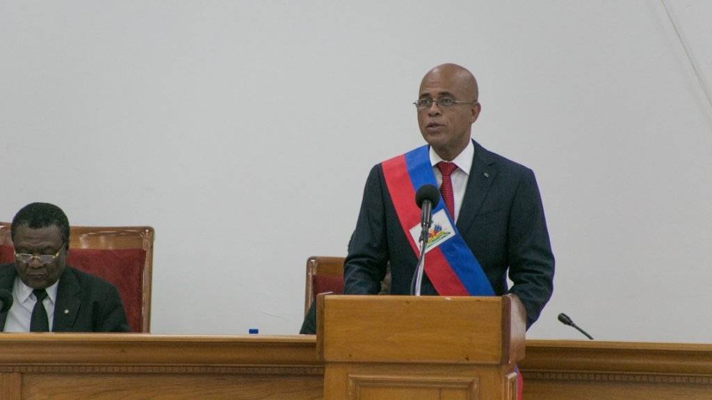 Abgang ohne Nachfolger: Haitis Präsident Michel Martelly bei seiner letzten Ansprache vor dem Parlament.