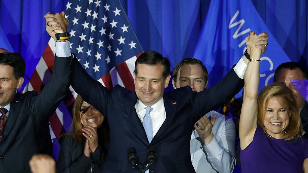 Senator Ted Cruz holt sich den Vorwahlsieg der Republikaner im US-Bundesstaat Wisconsin vor Donald Trump.