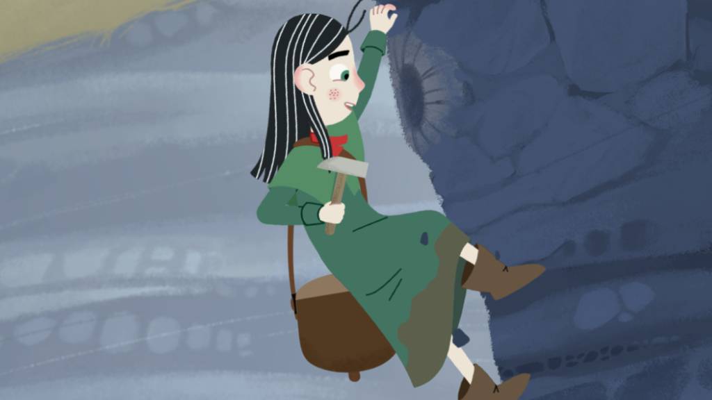 Zwölf Jahre ist Mary Anning alt, als sie 1811 an der Steilküste von Südengland das Skelett eines Fischsauriers findet. Von dieser Pioniertat erzählt der Animationsfilm «Mary Anning, Fossilienjägerin».