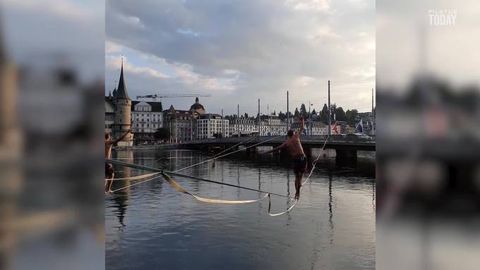 Slackliner in Luzern: «Extrem befriedigend, macht süchtig»