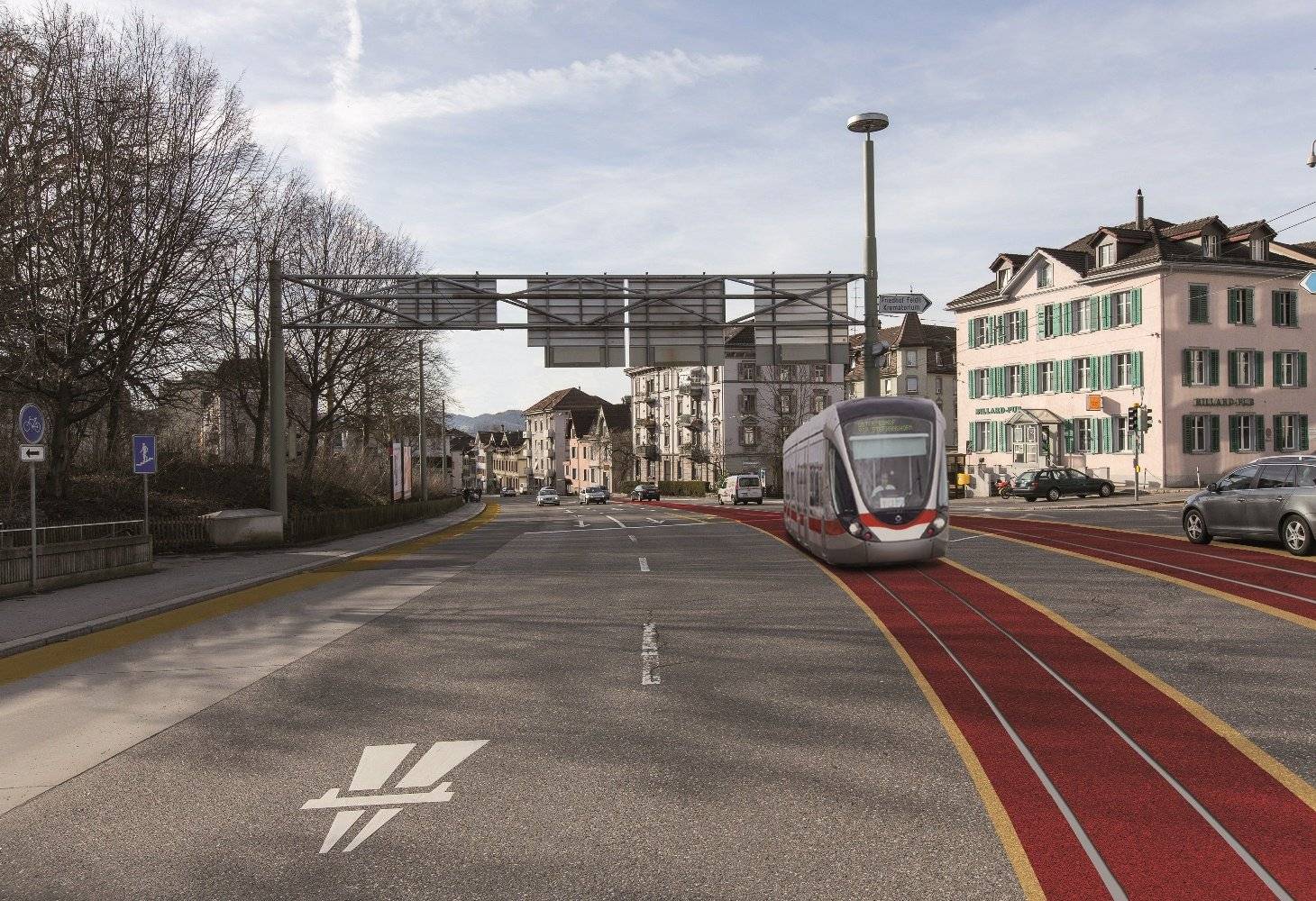 So sähe eine Tramlinie in der Stadt St.Gallen aus. ©zVgStadt St.Gallen