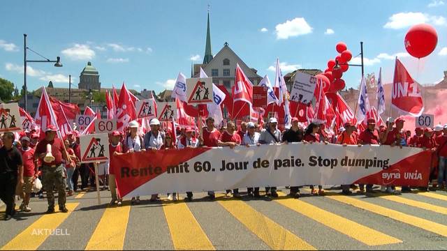 18`000 Bauarbeiter demonstrieren in Zürich