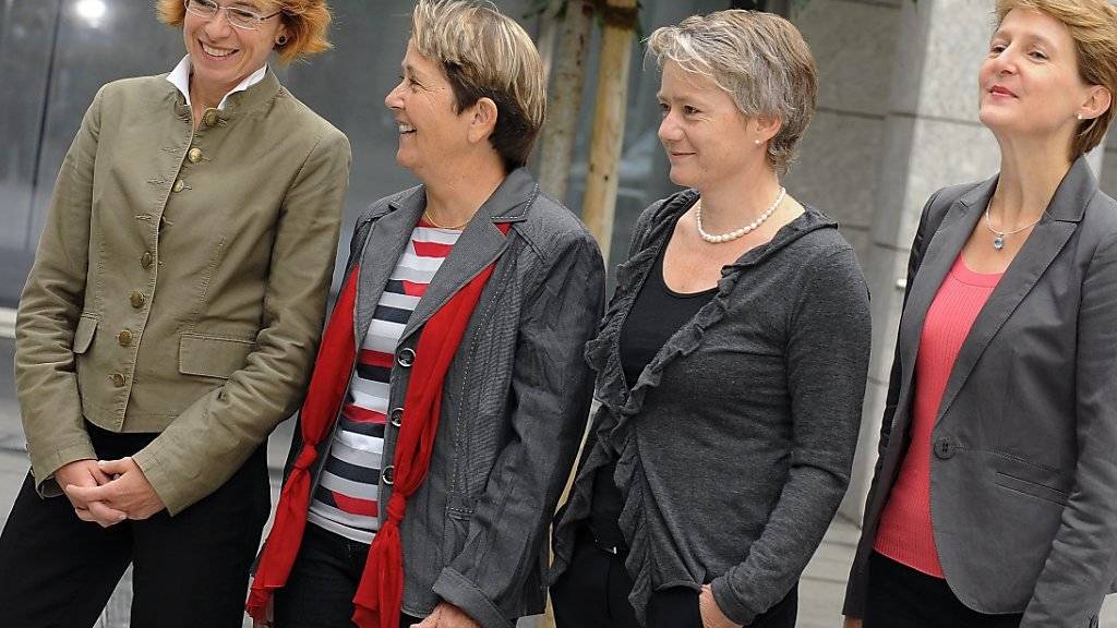 Vier Frauen als interne SP-Kandidatinnen bei der Bundesratswahl 2010: Das Rennen machte schliesslich Simonetta Sommaruga (rechts). (Archivbild)