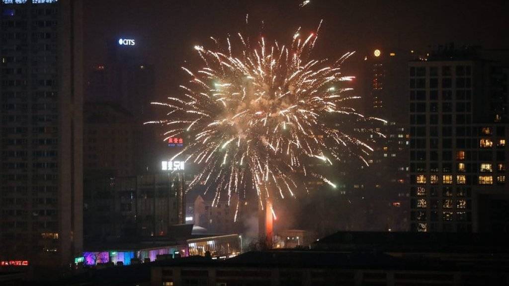 Feuerwerk in Peking zur Begrüssung des Jahres des Hahnes.