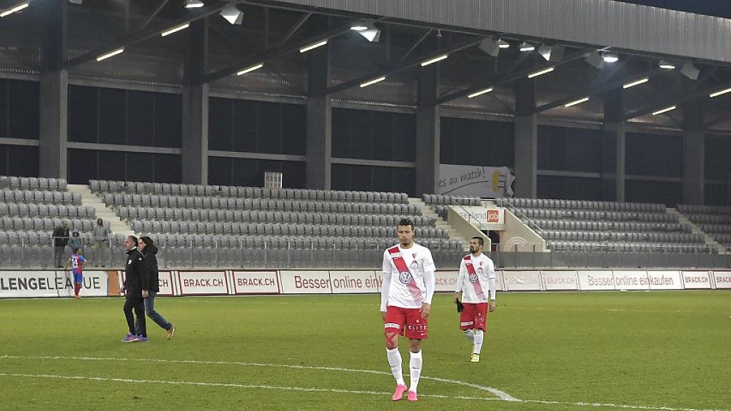 Lichter aus in der Bieler Arena: Das Rekursgericht bestätigte den Entscheid, dem FC Biel die Lizenz für die Challenge League zu entziehen