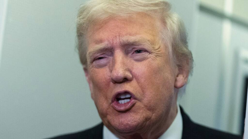 US-Präsident Donald Trump spricht zu Reportern. Foto: Manuel Balce Ceneta/AP/dpa