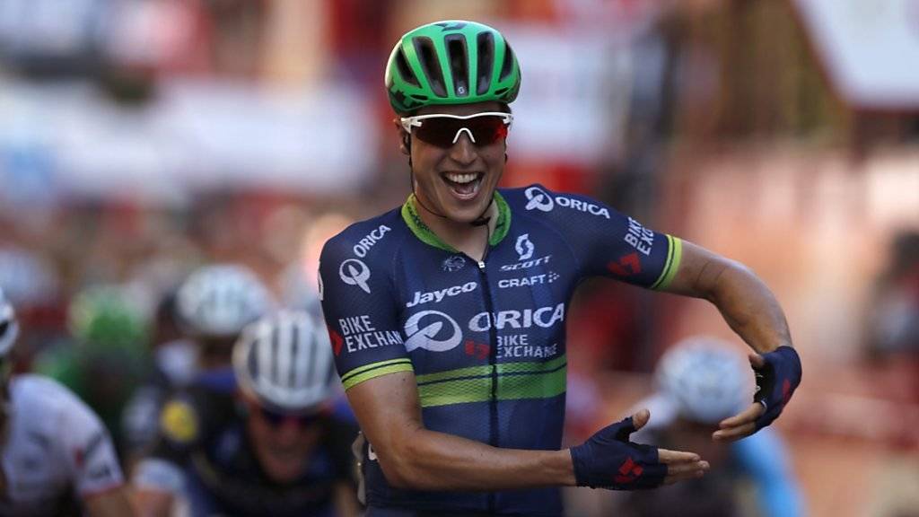 Jens Keukeleire feiert auf der Zielgeraden in Bilbao den Sieg in der 12. Etappe der Vuelta