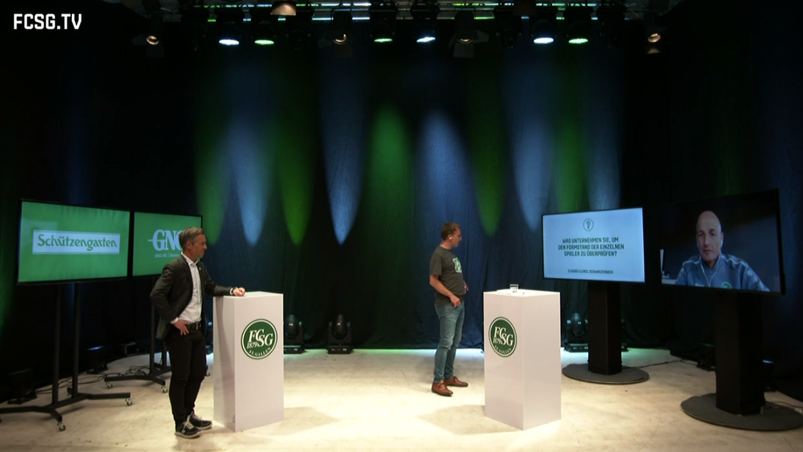 Matthias Hüppi und Peter Zeidler stellen sich den Fragen der Fans.