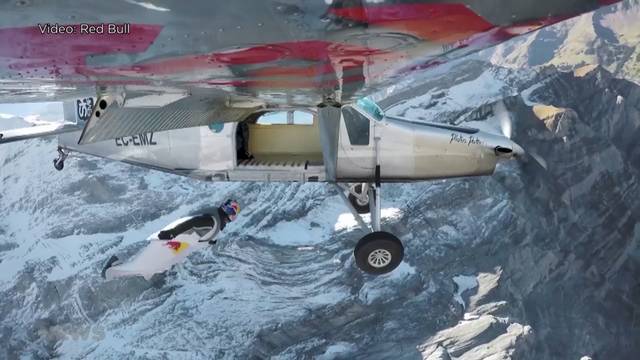 Wahnsinnige Basejump-Aktion am Jungfraujoch