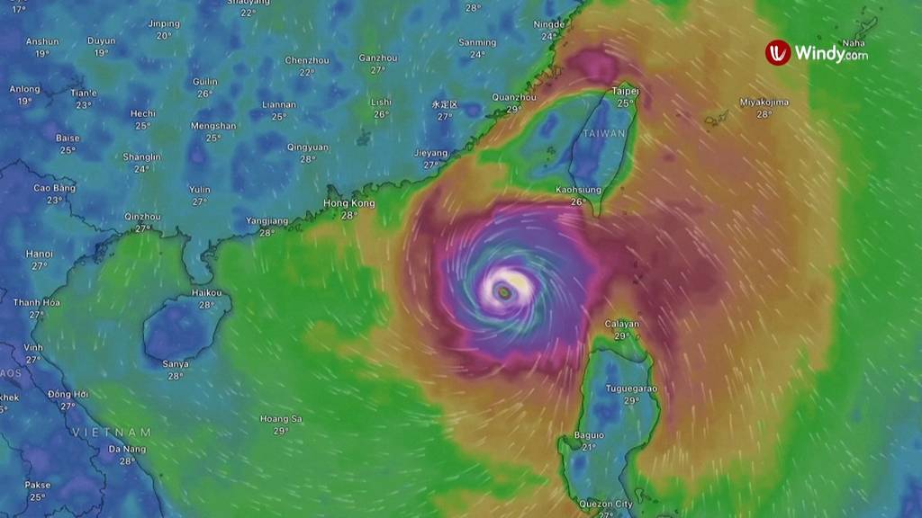 Super-Taifun bewegt sich auf China und Hongkong zu