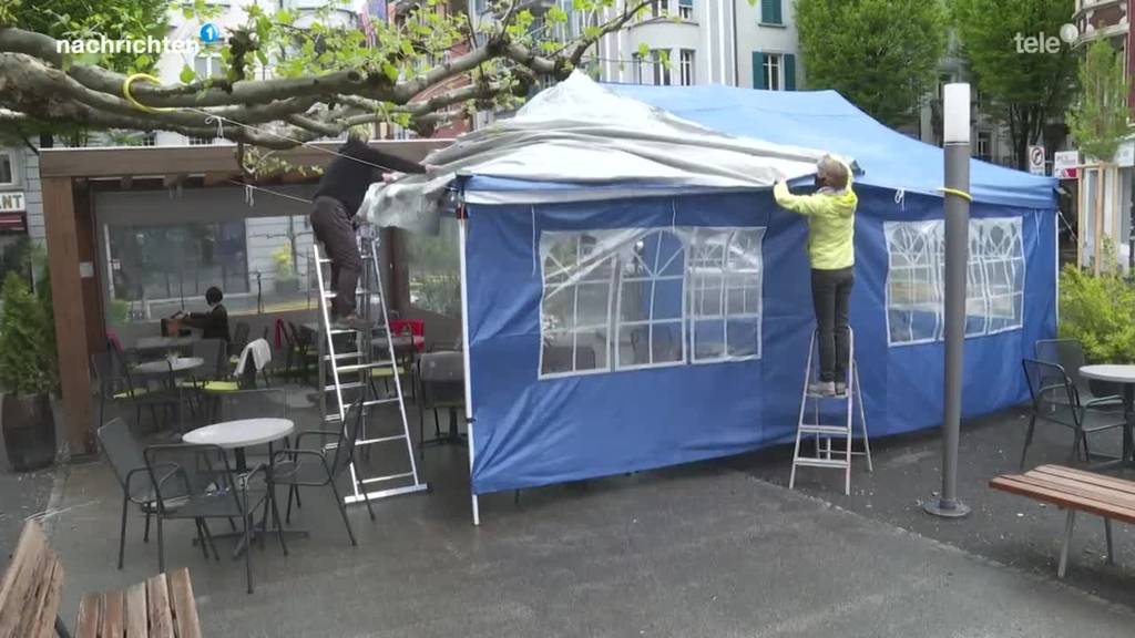 Restaurantbetreiber machen das Beste aus dem Regenwetter