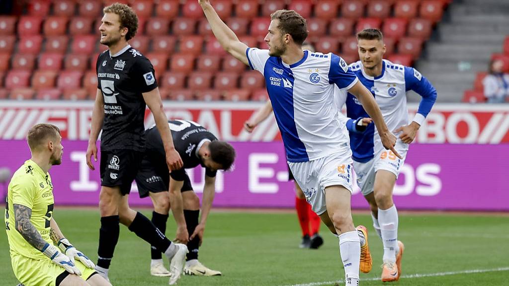 Erster Sieg seit Mitte Februar: Giotto Morandi war mit seinen zwei Toren der entscheidende Mann beim 3:2-Sieg der Grasshoppers über Schlusslicht Stade Lausanne-Ouchy